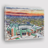 Packers Stadium Lambeau Field Watercolor, Sport Art Prints Fan Gift, Canvas Prints Wall Art Decor