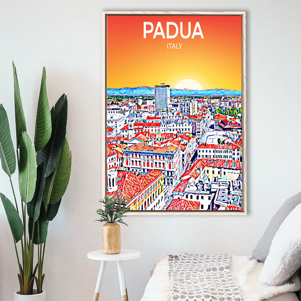 Padua Italy Art Sunset Art Print, Large Canvas, Framed Canvas Print Wall Art Home Decor, Floating Frame