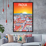 Padua Italy Art Sunset Art Print, City Art Print, Framed Art Print Wall Art Home Decor, Framed Picture