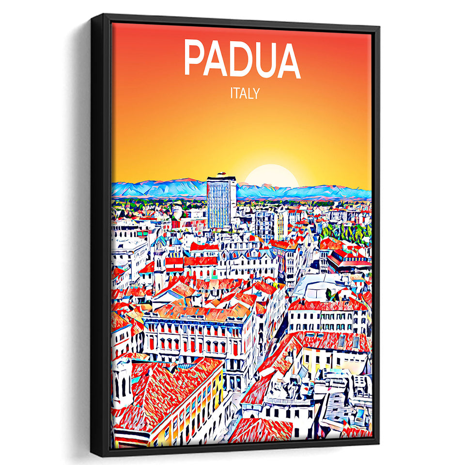 Padua Italy Art Sunset Art Print, Large Canvas, Framed Canvas Print Wall Art Home Decor, Floating Frame
