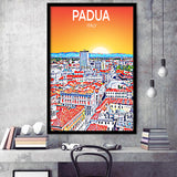 Padua Italy Art Sunset Art Print, City Art Print, Framed Art Print Wall Art Home Decor, Framed Picture