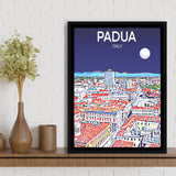Padua Italy Art Night Art Print, Large Canvas, Framed Canvas Print Wall Art Home Decor, Floating Frame