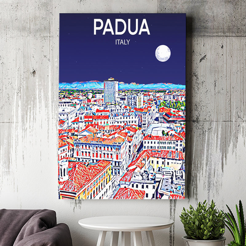 Padua Italy Art Night Art Print ,City Art Print, Large Canvas, Canvas Print Wall Art Home Decor