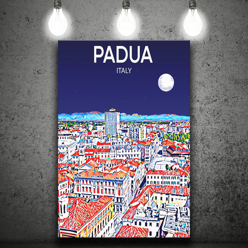 Padua Italy Art Night Art Print ,City Art Print, Large Canvas, Canvas Print Wall Art Home Decor