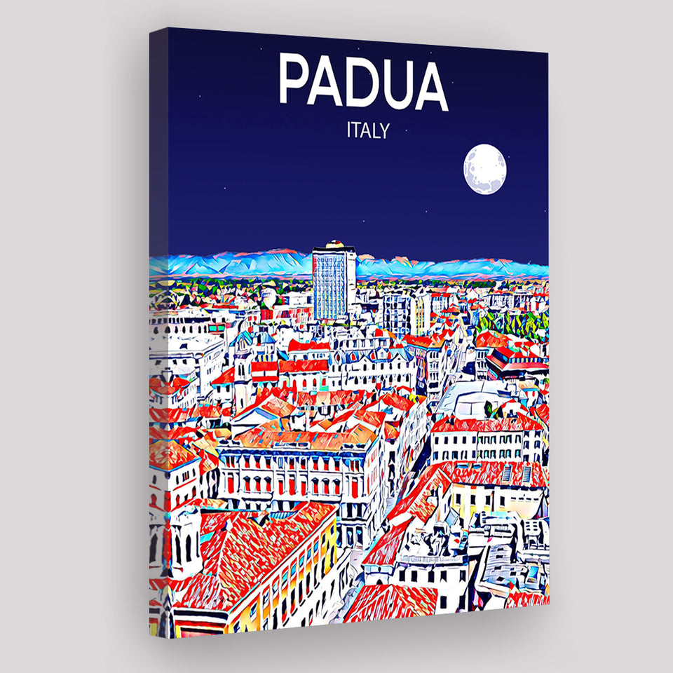 Padua Italy Art Night Art Print ,City Art Print, Large Canvas, Canvas Print Wall Art Home Decor