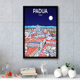 Padua Italy Art Night Art Print, Large Canvas, Framed Canvas Print Wall Art Home Decor, Floating Frame