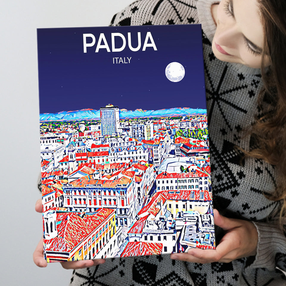 Padua Italy Art Night Art Print ,City Art Print, Large Canvas, Canvas Print Wall Art Home Decor