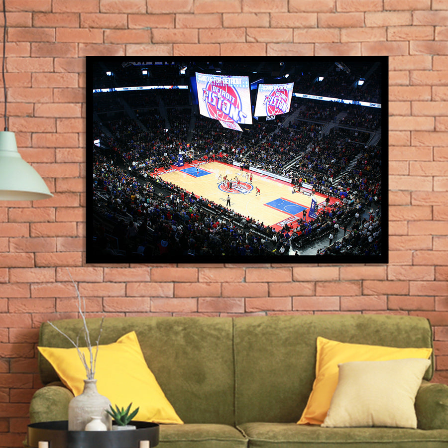 Palace in Auburn Hills Detroit, Stadium Canvas, Sport Art, Gift for him, Framed Art Prints Wall Art Decor, Framed Picture