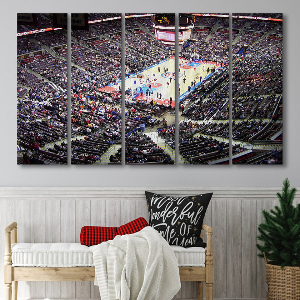 Palace of Auburn Hills, Stadium Canvas, Sport Art, Gift for him, Multi Panels B, Canvas Prints Wall Art Decor