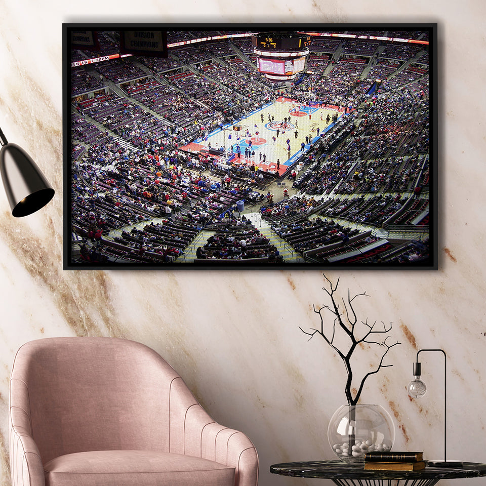 Palace of Auburn Hills, Stadium Canvas, Sport Art, Gift for him, Framed Canvas Prints Wall Art Decor, Framed Picture