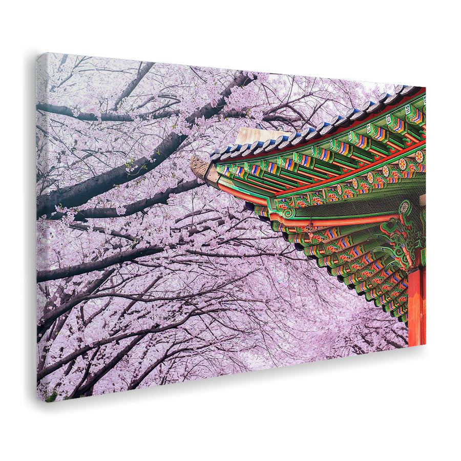 Palace With Cherry Blossom Canvas Wall Art - Canvas Prints, Prints for Sale, Canvas Painting, Canvas On Sale