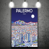 Palermo Italy Art Night Art Print ,City Art Print, Large Canvas, Canvas Print Wall Art Home Decor