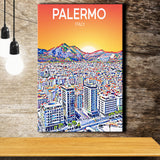 Palermo Italy Art Sunset Art Print ,City Art Print, Large Canvas, Canvas Print Wall Art Home Decor