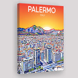 Palermo Italy Art Sunset Art Print ,City Art Print, Large Canvas, Canvas Print Wall Art Home Decor