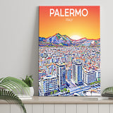 Palermo Italy Art Sunset Art Print ,City Art Print, Large Canvas, Canvas Print Wall Art Home Decor