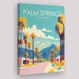 Palm Springs California Retro Art Print ,City Art Print, Large Canvas, Canvas Print Wall Art Home Decor