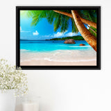 Palm Tree Botanical Framed Canvas Prints Wall Art Decor, Framed Picture, Floating Frame