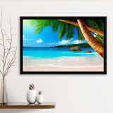 Palm Tree Botanical Framed Canvas Prints Wall Art Decor, Framed Picture, Floating Frame