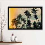 Palm Trees 2 Framed Canvas Prints Wall Art Decor - Paiting Canvas, Art Prints, Floating Frame