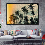 Palm Trees 2 Framed Canvas Prints Wall Art Decor - Paiting Canvas, Art Prints, Floating Frame