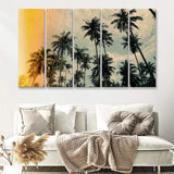Palm Trees 2 5 Piece B Canvas Prints Wall Art Decor - Painting Canvas, Multi Panels