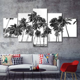 Palm Trees 5 Piece Canvas Prints Wall Art Decor - Painting Canvas, Multi Panels