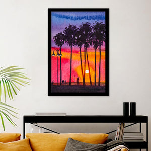 Palm Trees On The Beach Framed Wall Art - Framed Prints, Print for Sale, Painting Prints, Art Prints