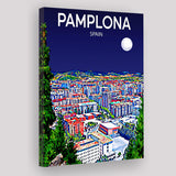 Pamplona Spain Art Night Art Print ,City Art Print, Large Canvas, Canvas Print Wall Art Home Decor