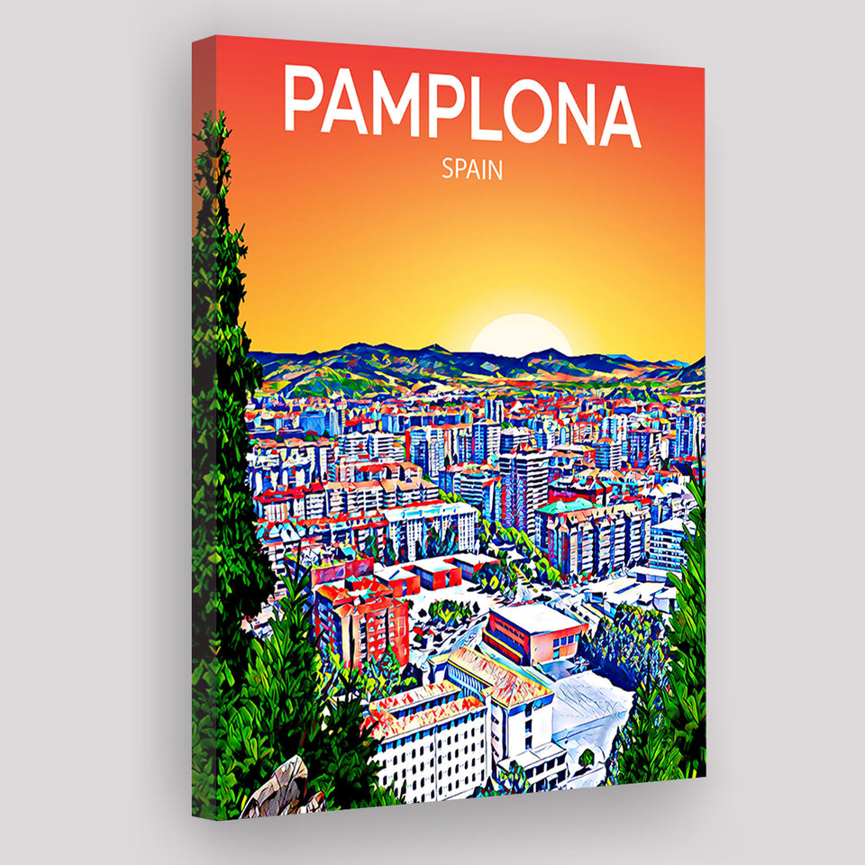 Pamplona Spain Art Sunset Art Print ,City Art Print, Large Canvas, Canvas Print Wall Art Home Decor