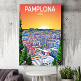 Pamplona Spain Art Sunset Art Print ,City Art Print, Large Canvas, Canvas Print Wall Art Home Decor