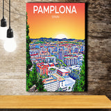Pamplona Spain Art Sunset Art Print ,City Art Print, Large Canvas, Canvas Print Wall Art Home Decor