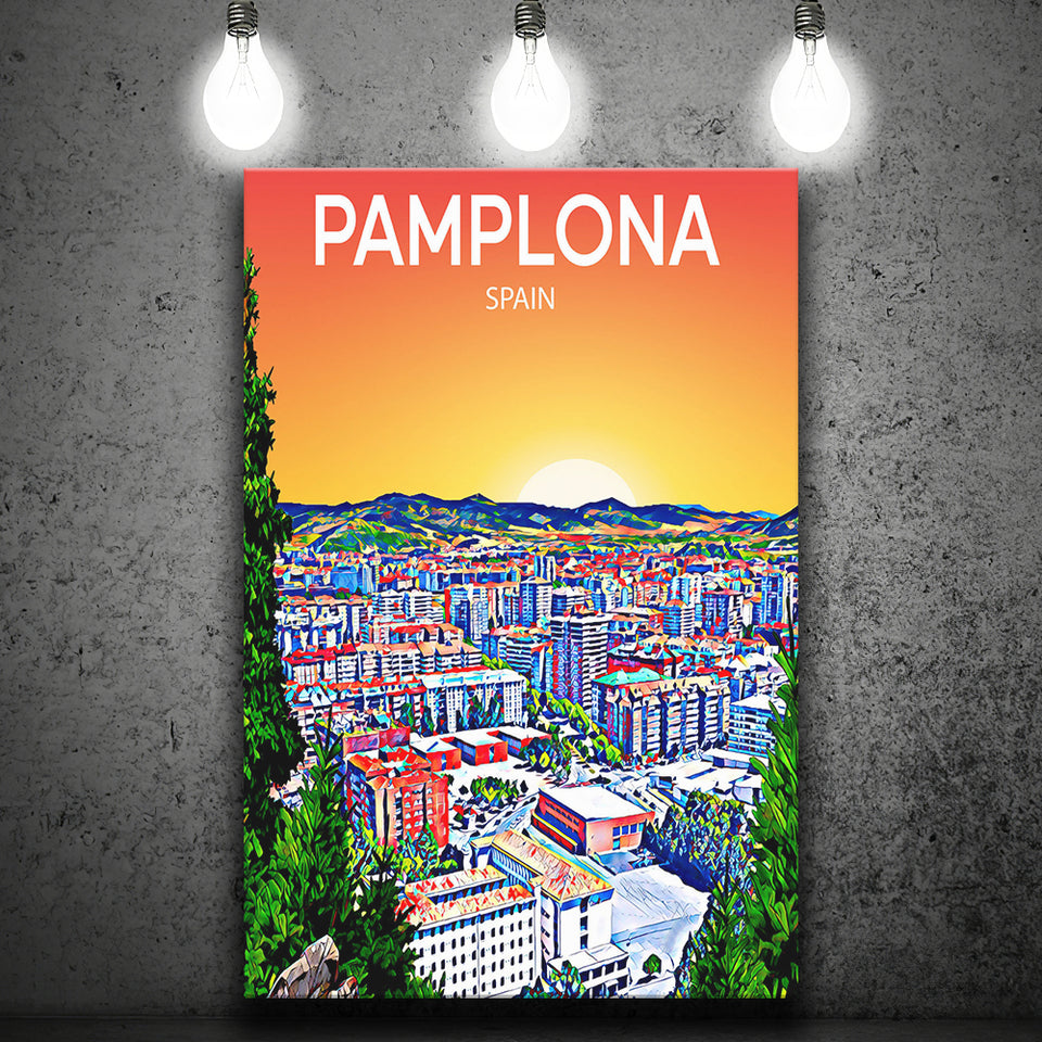Pamplona Spain Art Sunset Art Print ,City Art Print, Large Canvas, Canvas Print Wall Art Home Decor