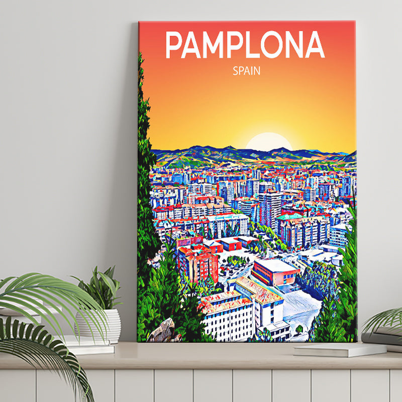 Pamplona Spain Art Sunset Art Print ,City Art Print, Large Canvas, Canvas Print Wall Art Home Decor