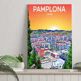 Pamplona Spain Art Sunset Art Print ,City Art Print, Large Canvas, Canvas Print Wall Art Home Decor