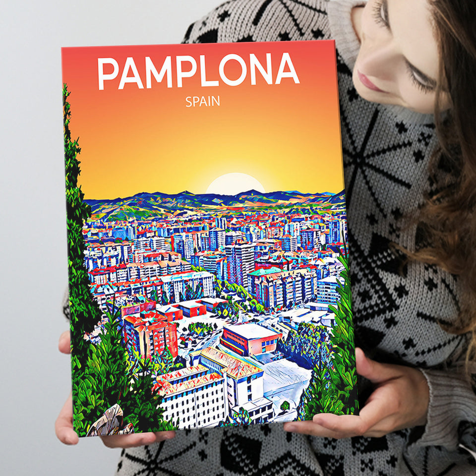 Pamplona Spain Art Sunset Art Print ,City Art Print, Large Canvas, Canvas Print Wall Art Home Decor