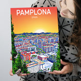 Pamplona Spain Art Sunset Art Print ,City Art Print, Large Canvas, Canvas Print Wall Art Home Decor