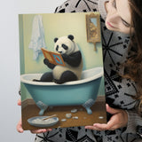 Panda In Bathtube Bathroom Art Funny Panda Painting, Painting Art, Canvas Prints Wall Art Home Decor