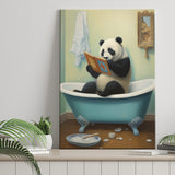 Panda In Bathtube Bathroom Art Funny Panda Painting, Painting Art, Canvas Prints Wall Art Home Decor