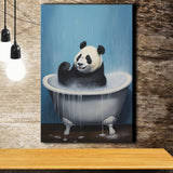 Panda In Bathtube Bathroom Art Funny Panda Painting V2, Painting Art, Canvas Prints Wall Art Home Decor