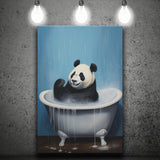Panda In Bathtube Bathroom Art Funny Panda Painting V2, Painting Art, Canvas Prints Wall Art Home Decor