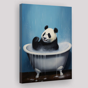 Panda In Bathtube Bathroom Art Funny Panda Painting V2, Painting Art, Canvas Prints Wall Art Home Decor