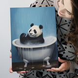 Panda In Bathtube Bathroom Art Funny Panda Painting V2, Painting Art, Canvas Prints Wall Art Home Decor