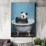 Panda In Bathtube Bathroom Art Funny Panda Painting V2, Painting Art, Canvas Prints Wall Art Home Decor