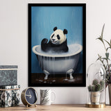 Panda In Bathtube Bathroom Art Funny Panda Painting V2, Painting Art, Framed Art Prints Wall Decor