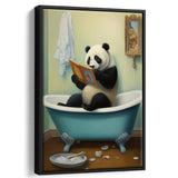 Panda In Bathtube Bathroom Art Funny Panda Painting,Framed Canvas Prints,Floating Frame, Wall Art Home Decor