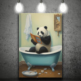 Panda In Bathtube Bathroom Art Funny Panda Painting, Painting Art, Canvas Prints Wall Art Home Decor