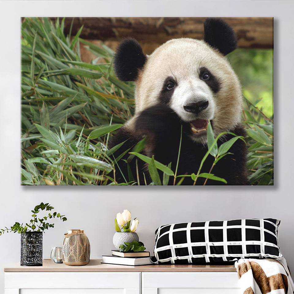 Panda Eating Eucalyptus Canvas Prints Wall Art - Painting Canvas, Wall Decor, Canvas Art, For Sale