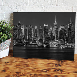Panorama Manhattan Night Canvas Wall Art - Canvas Prints, Prints For Sale, Painting Canvas,Canvas On Sale 