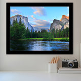 Panorama of the Yosemite Valley at the Merced River Framed Art Prints Wall Decor - Painting Art, Wall Art, Home Decor