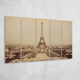 Paris Black And White Print, Eiffel Tower Larger Canvas Art, 5 Piece Canvas Prints Wall Art Decor